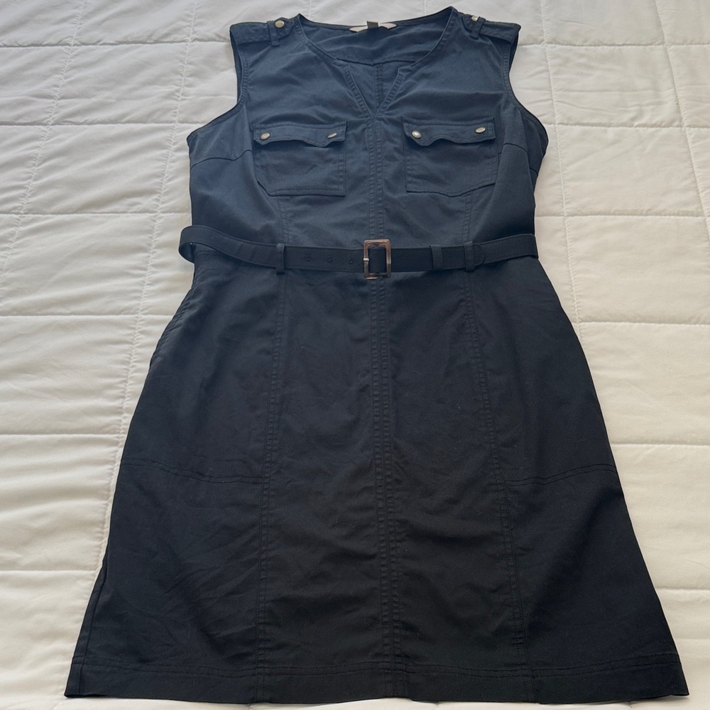 Banana Republic belted navy dress